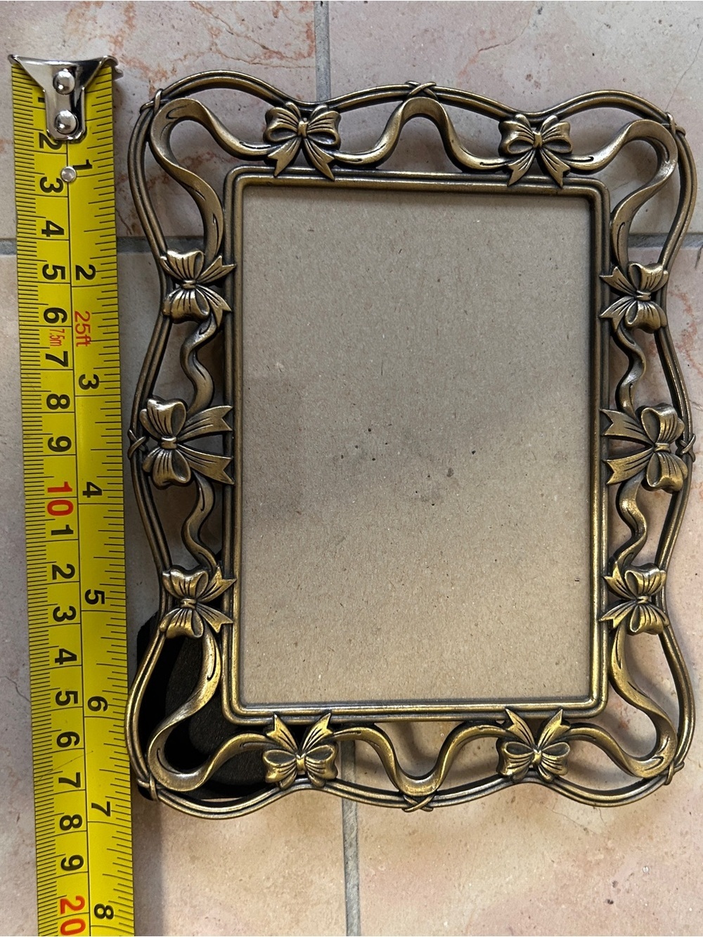 Picture Frame - 5x7” Fits 4x6” Picture Bows Christmas Girly Gold Decor - Picture 6 of 7